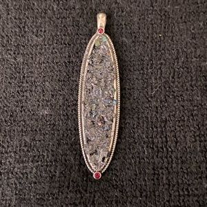 Faux silver and stone charm